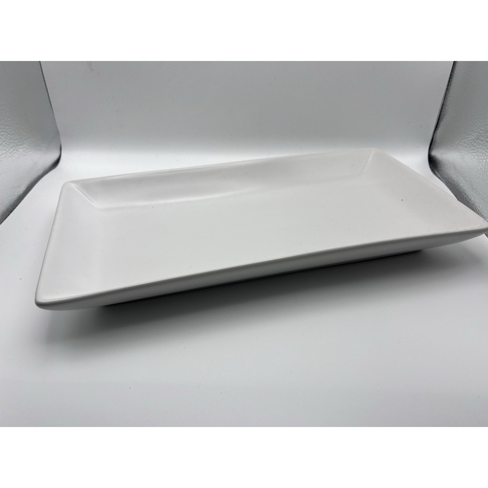 Soho Loft White Ceramic Rectangular Serving Platter 11.5 x 6 Inches